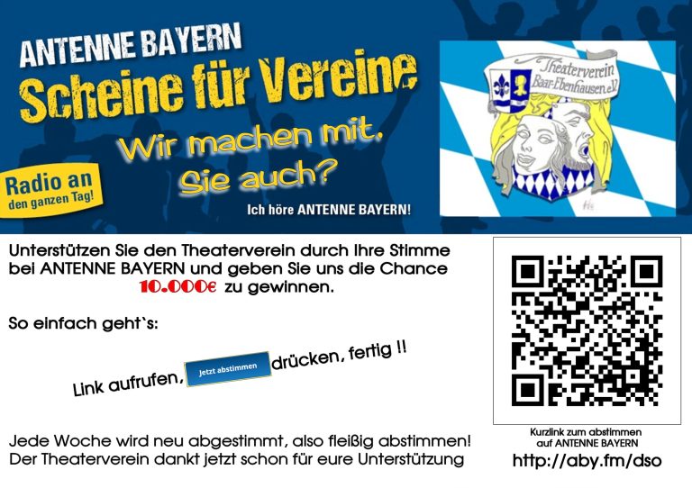 Antenne Bayern „Scheine für Vereine“ Wir machen mit!